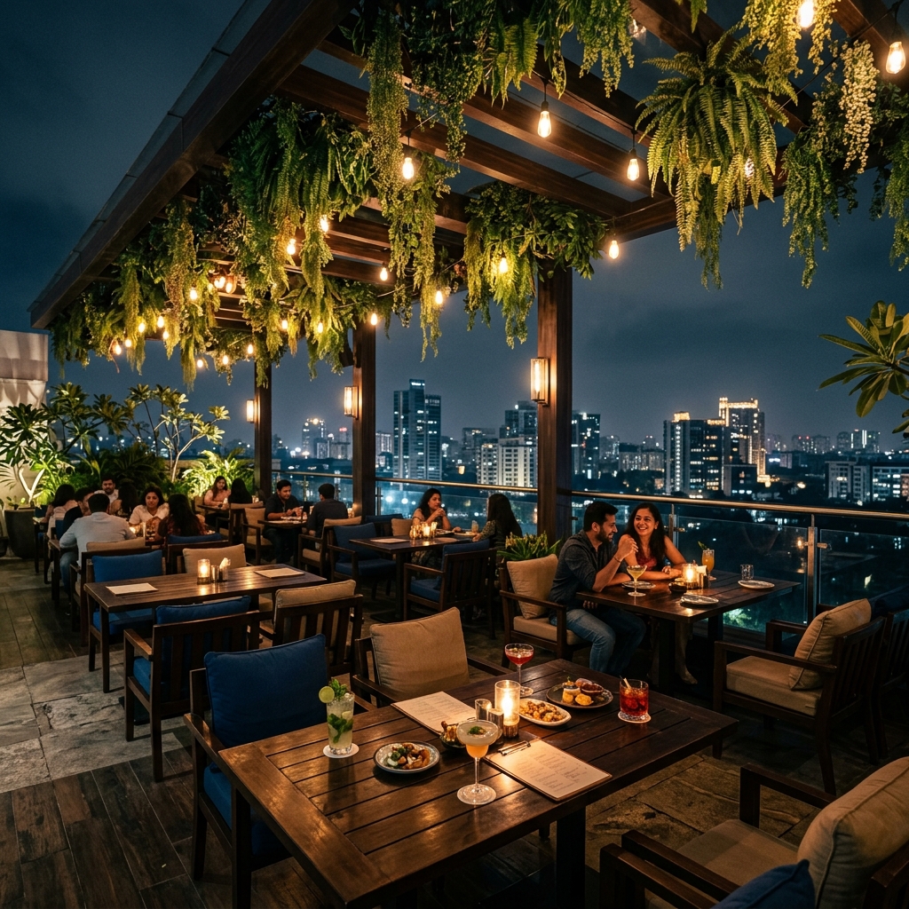 High Garden Rooftop at Dusk
